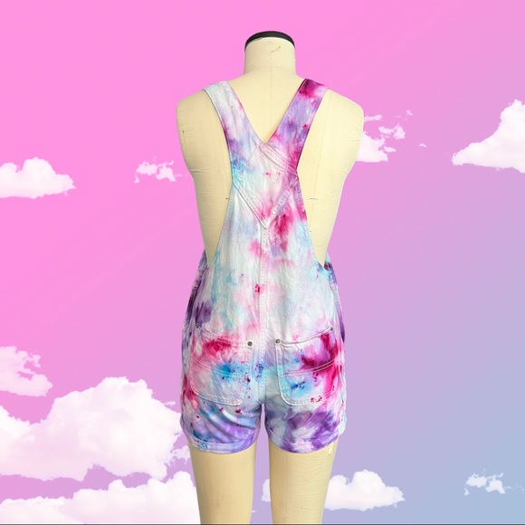 Old navy upcycled ice dyed overalls size xs - Picture 3 of 8